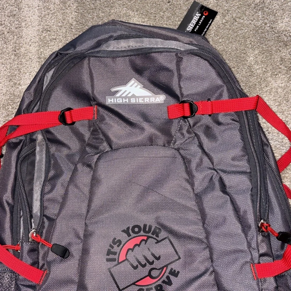 High Sierra Gray Red Laptop Backpack 